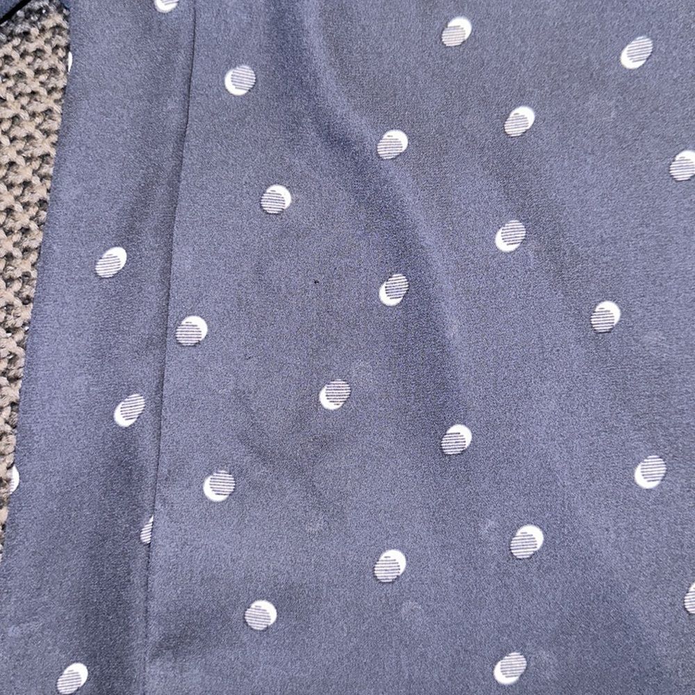 Jeanswest 10 Navy Blush Pink Polka Spotted Button Front Long Sleeve Blouse - Picture 13 of 13